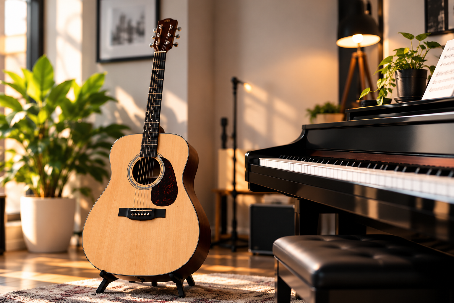Acoustic guitar in the Double B Music studio